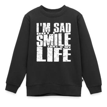 depression depressiv traurig geschenkidee unglückl - Kinder Premium Organic Sweatshirt - Schwarz - Vorne - AI Model Kid Female (0cm)