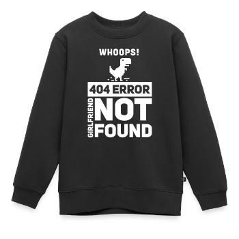 Erreur 404 petite amie introuvable Programmeur C - Sweat Premium enfant bio - noir - Devant - AI Model Kid Female (0cm)