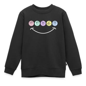 Gebärdensprache Für Gehörlose - Kinder Premium Organic Sweatshirt - Schwarz - Vorne - AI Model Kid Female (0cm)