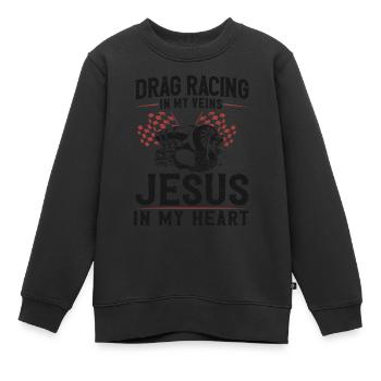 Drag Racing Race Car Drag Racing - Kids Premium Organic Sweatshirt - black - Front - AI Model Kid Female (0cm)