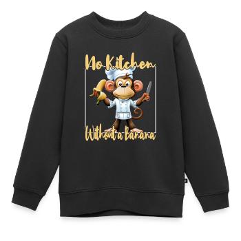 Küchenaffe Banana Vibes - Kinder Premium Organic Sweatshirt - Schwarz - Vorne - AI Model Kid Female (0cm)