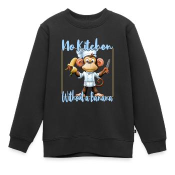 Küchenaffe Banana Vibes - Kinder Premium Organic Sweatshirt - Schwarz - Vorne - AI Model Kid Female (0cm)