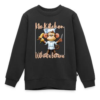 Küchenaffe Banana Vibes - Kinder Premium Organic Sweatshirt - Schwarz - Vorne - AI Model Kid Female (0cm)