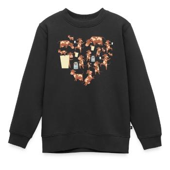 Herz Rinder Kuh - Kinder Premium Organic Sweatshirt - Schwarz - Vorne - AI Model Kid Female (0cm)
