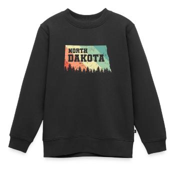 North Dakota Karte mit Skyline USA Amerika - Kinder Premium Organic Sweatshirt - Schwarz - Vorne - AI Model Kid Female (0cm)
