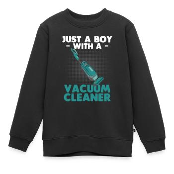 Staubsauger Reinigungskraft Aufräumen Hausfrau - Kinder Premium Organic Sweatshirt - Schwarz - Vorne - AI Model Kid Female (0cm)