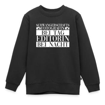 Schwangerschaftsfotografin Fotografin Babybauch - Kinder Premium Organic Sweatshirt - Schwarz - Vorne - AI Model Kid Female (0cm)