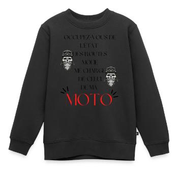 t-shirt humoristique, cadeau homme, amitié, copain - Sweat Premium enfant bio - noir - Devant - AI Model Kid Female (0cm)