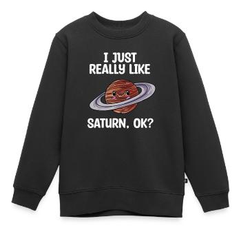 Saturn - Kinder Premium Organic Sweatshirt - Schwarz - Vorne - AI Model Kid Female (0cm)