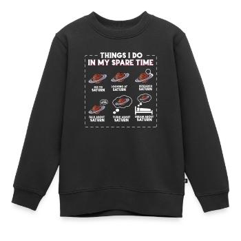 Saturn - Kinder Premium Organic Sweatshirt - Schwarz - Vorne - AI Model Kid Female (0cm)