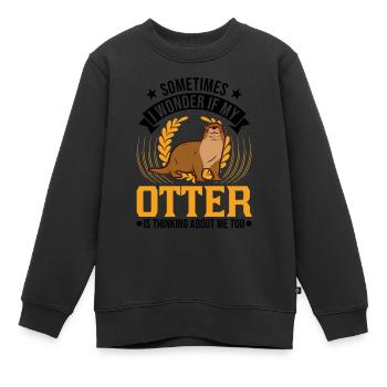 Loutre Cadeau Loutre Loutre Loutre Loutre de mer - Sweat Premium enfant bio - noir - Devant - AI Model Kid Female (0cm)