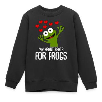 Frösche Frosch - Kinder Premium Organic Sweatshirt - Schwarz - Vorne - AI Model Kid Female (0cm)