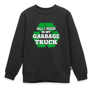 Tout ce dont j’ai besoin, c’est de mes cadeaux Garbage Man - Sweat Premium enfant bio - noir - Devant - AI Model Kid Female (0cm)