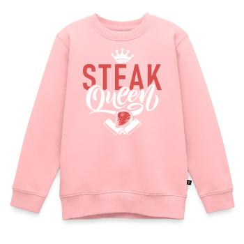 Steak Lover Steak Geschenk - Kinder Premium Organic Sweatshirt - Rosa - Vorne - AI Model Kid Female (0cm)