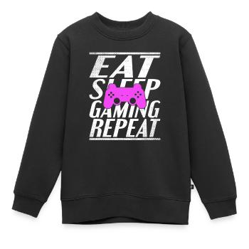 Eating Sleeping Gambling - Kids Premium Organic Sweatshirt - black - Front - AI Model Kid Female (0cm)