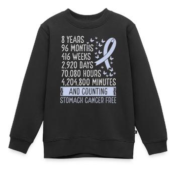 8 ans Cancer de l’estomac Mouvement du ruban sans cancer de l’estomac - Sweat Premium enfant bio - noir - Devant - AI Model Kid Female (0cm)