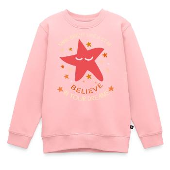 LEUCHTEN SIE HELL WIE EIN STERN GLAUBEN SIE AN IHRE TRÄUME. - Kinder Premium Organic Sweatshirt - Rosa - Vorne - AI Model Kid Female (0cm)