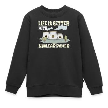 Centrale nucléaire Énergie nucléaire Energies renouvelables - Sweat Premium enfant bio - noir - Devant - AI Model Kid Female (0cm)