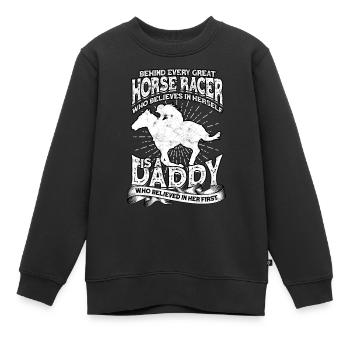 pferderennen pferd reiten pferde reiter geschenk g - Kinder Premium Organic Sweatshirt - Schwarz - Vorne - AI Model Kid Female (0cm)