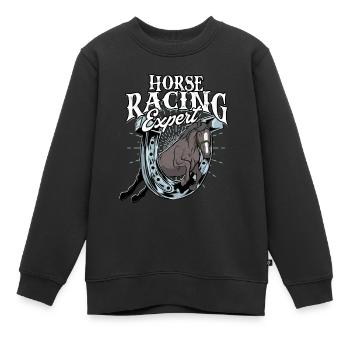 pferderennen pferd reiten pferde reiter geschenk g - Kinder Premium Organic Sweatshirt - Schwarz - Vorne - AI Model Kid Female (0cm)
