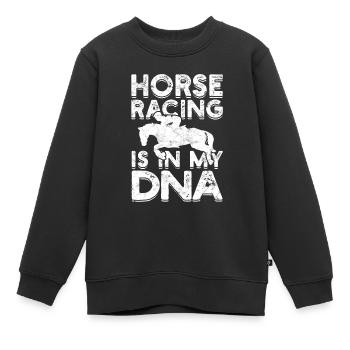 pferderennen pferd reiten pferde reiter geschenk g - Kinder Premium Organic Sweatshirt - Schwarz - Vorne - AI Model Kid Female (0cm)