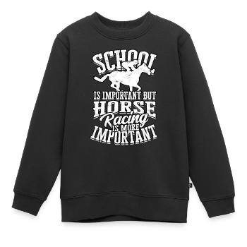 pferderennen pferd reiten pferde reiter geschenk g - Kinder Premium Organic Sweatshirt - Schwarz - Vorne - AI Model Kid Female (0cm)