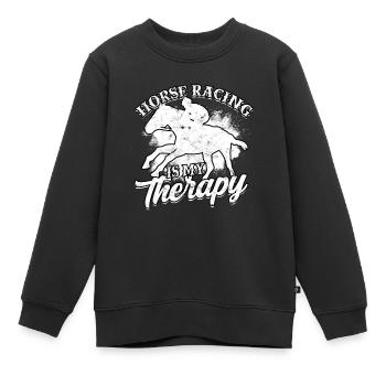 pferderennen pferd reiten pferde reiter geschenk g - Kinder Premium Organic Sweatshirt - Schwarz - Vorne - AI Model Kid Female (0cm)