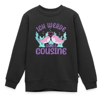 Cousine Ich werde große Cousine Cousinen Wal - Kinder Premium Organic Sweatshirt - Schwarz - Vorne - AI Model Kid Female (0cm)