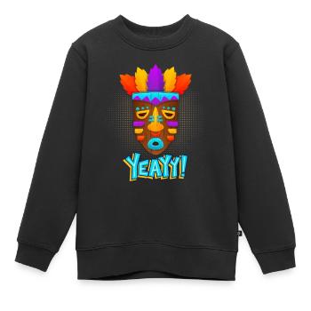 Azteken, Maya-Kultur, Tribal-Kultur Folklore-Maske - Kinder Premium Organic Sweatshirt - Schwarz - Vorne - AI Model Kid Female (0cm)