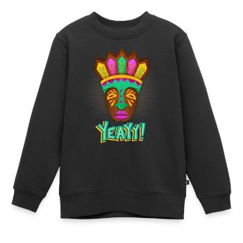 Azteken, Maya-Kultur, Tribal-Kultur Folklore-Maske - Kinder Premium Organic Sweatshirt - Schwarz - Vorne - AI Model Kid Female (0cm)