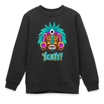 Azteken, Maya-Kultur, Tribal-Kultur Folklore-Maske - Kinder Premium Organic Sweatshirt - Schwarz - Vorne - AI Model Kid Female (0cm)