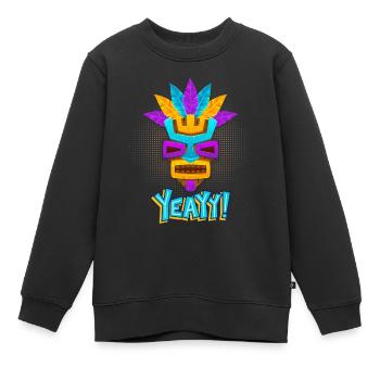 Azteken, Maya-Kultur, Tribal-Kultur Folklore-Maske - Kinder Premium Organic Sweatshirt - Schwarz - Vorne - AI Model Kid Female (0cm)