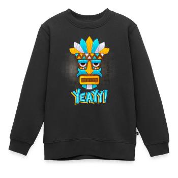 Azteken, Maya-Kultur, Tribal-Kultur Folklore-Maske - Kinder Premium Organic Sweatshirt - Schwarz - Vorne - AI Model Kid Female (0cm)