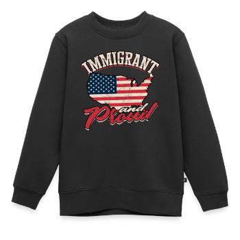 USA America Immigrants US Citizens American FL - Kids Premium Organic Sweatshirt - black - Front - AI Model Kid Female (0cm)