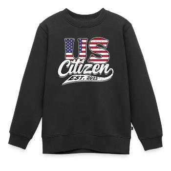 USA America Immigrants US Citizens American FL - Kids Premium Organic Sweatshirt - black - Front - AI Model Kid Female (0cm)