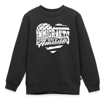 USA America Immigrants US Citizens American FL - Kids Premium Organic Sweatshirt - black - Front - AI Model Kid Female (0cm)