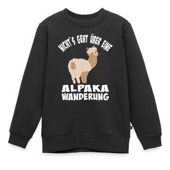 Alpaka Wanderung - Kinder Premium Organic Sweatshirt - Schwarz - Vorne - AI Model Kid Female (0cm)