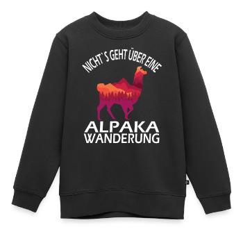 Alpaka und Lama Wanderung - Kinder Premium Organic Sweatshirt - Schwarz - Vorne - AI Model Kid Female (0cm)