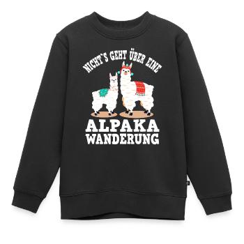 Alpaka und Lama Wanderung - Kinder Premium Organic Sweatshirt - Schwarz - Vorne - AI Model Kid Female (0cm)