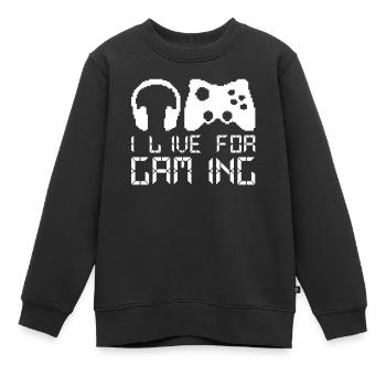 Joueur de jeu Console de jeu Gamer - Sweat Premium enfant bio - noir - Devant - AI Model Kid Female (0cm)