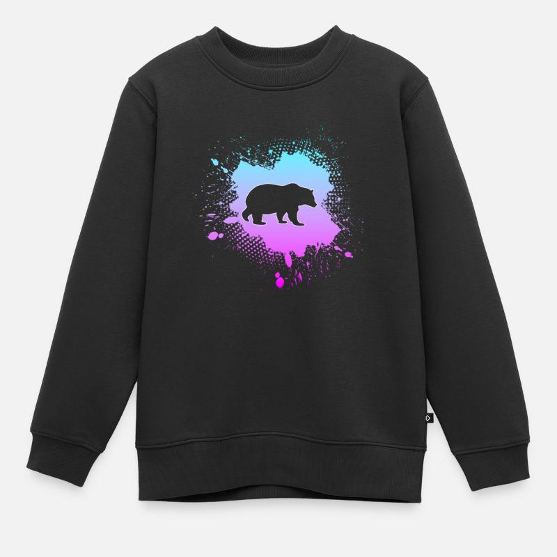 Ours - Sweat Premium enfant bio - noir