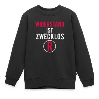Widerstand Ist Zwecklos - Kinder Premium Organic Sweatshirt - Schwarz - Vorne - AI Model Kid Female (0cm)