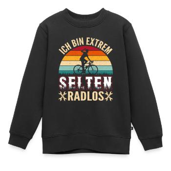 Ich bin extrem selten Radlos Fahrradfahrer - Kinder Premium Organic Sweatshirt - Schwarz - Vorne - AI Model Kid Female (0cm)