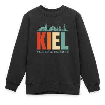 Kiel - Kinder Premium Organic Sweatshirt - Schwarz - Vorne - AI Model Kid Female (0cm)