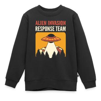 Alien Invasion Response Team Aliens UFO - Kinder Premium Organic Sweatshirt - Schwarz - Vorne - AI Model Kid Female (0cm)
