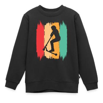 Scooter Stunt Roller für Kinder Retro - Kinder Premium Organic Sweatshirt - Schwarz - Vorne - AI Model Kid Female (0cm)