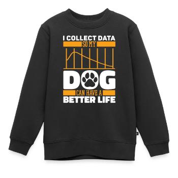 Chien d’analyste de données en science des données - Sweat Premium enfant bio - noir - Devant - AI Model Kid Female (0cm)