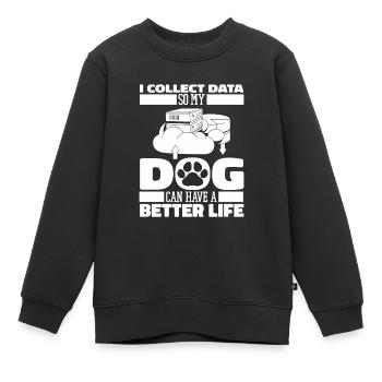 Chien analyste de données en science des données - Sweat Premium enfant bio - noir - Devant - AI Model Kid Female (0cm)