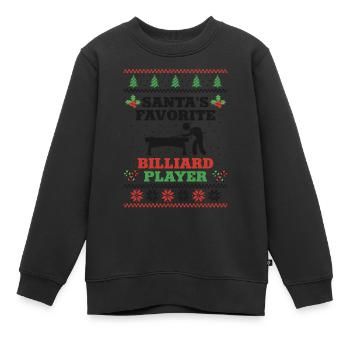 Billards Joueur de billard Balle - Sweat Premium enfant bio - noir - Devant - AI Model Kid Female (0cm)