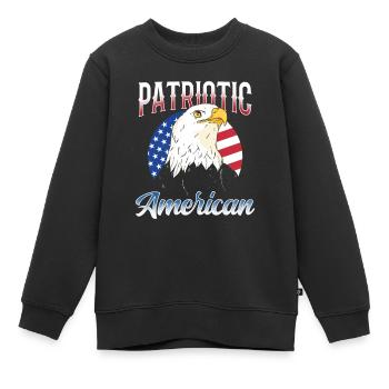 Patriotic American Patriotic Patriot US - Sweat Premium enfant bio - noir - Devant - AI Model Kid Female (0cm)